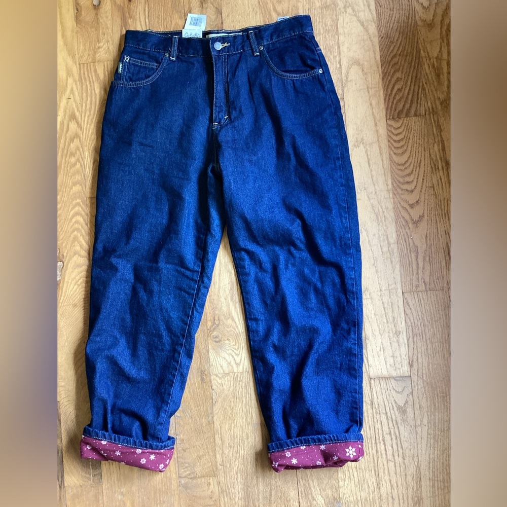 Cabela’s 👖Flannel Lined SNOWFLAKE Jeans Sz 8/10 Vs 12 NWT